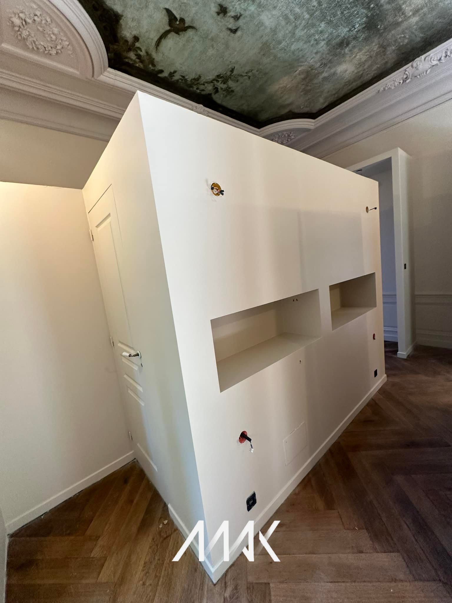 Pièce terminée après travaux de plâtrerie